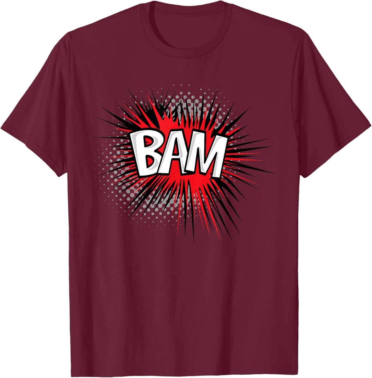 BAM! Iconic Comic Fun Shirt T-Shirt - T-Shirt | Maroon