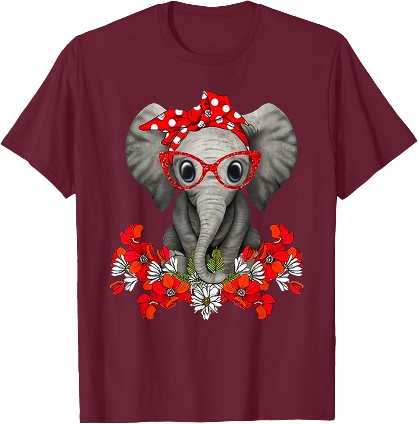 Save The Elephants Elephant mom red bow woman T-Shirt - T-Shirt | Maroon
