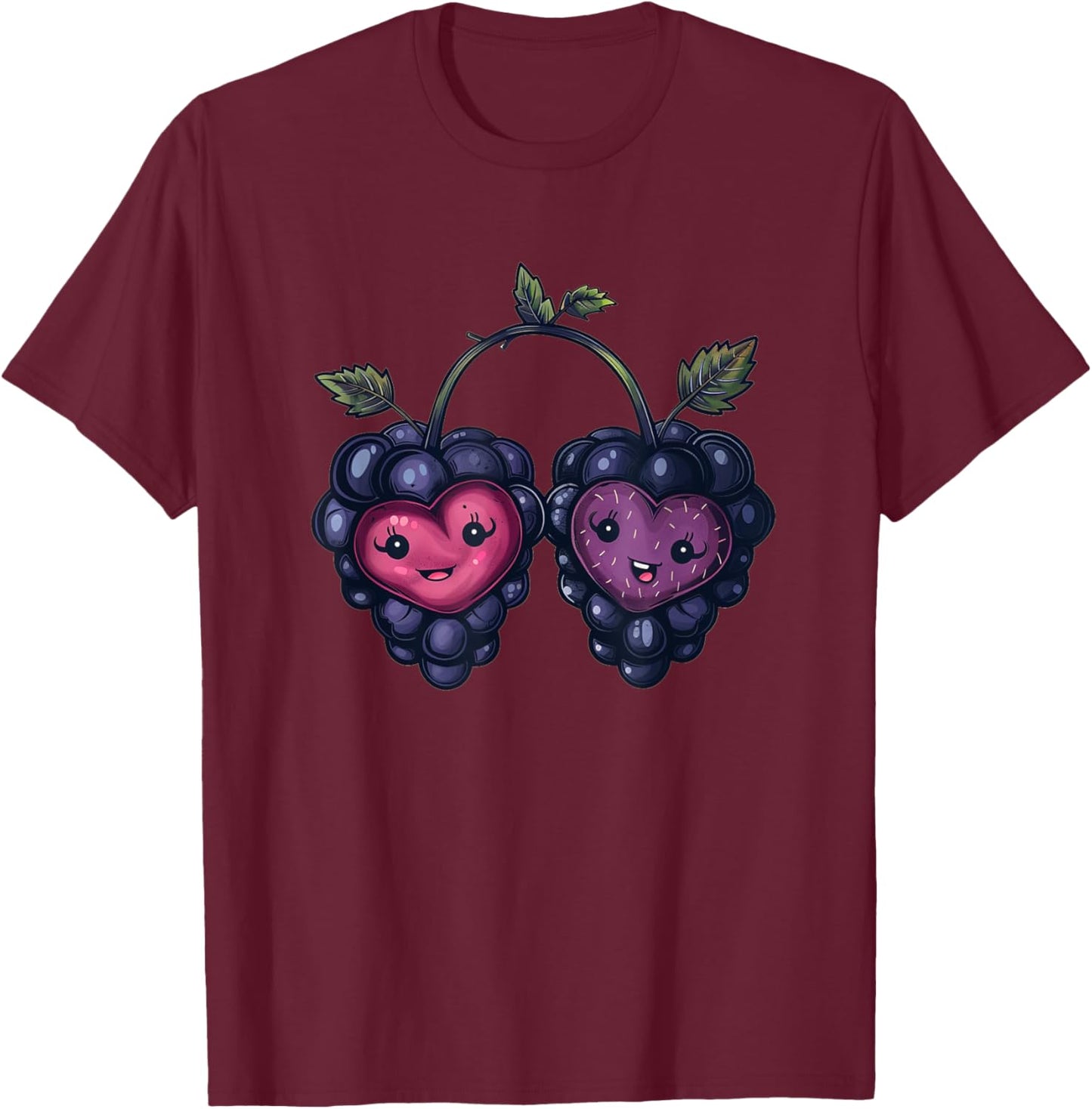 Berry Heart Costume for fruity Couples and Blackberry Lovers T-Shirt - T-Shirt | Maroon