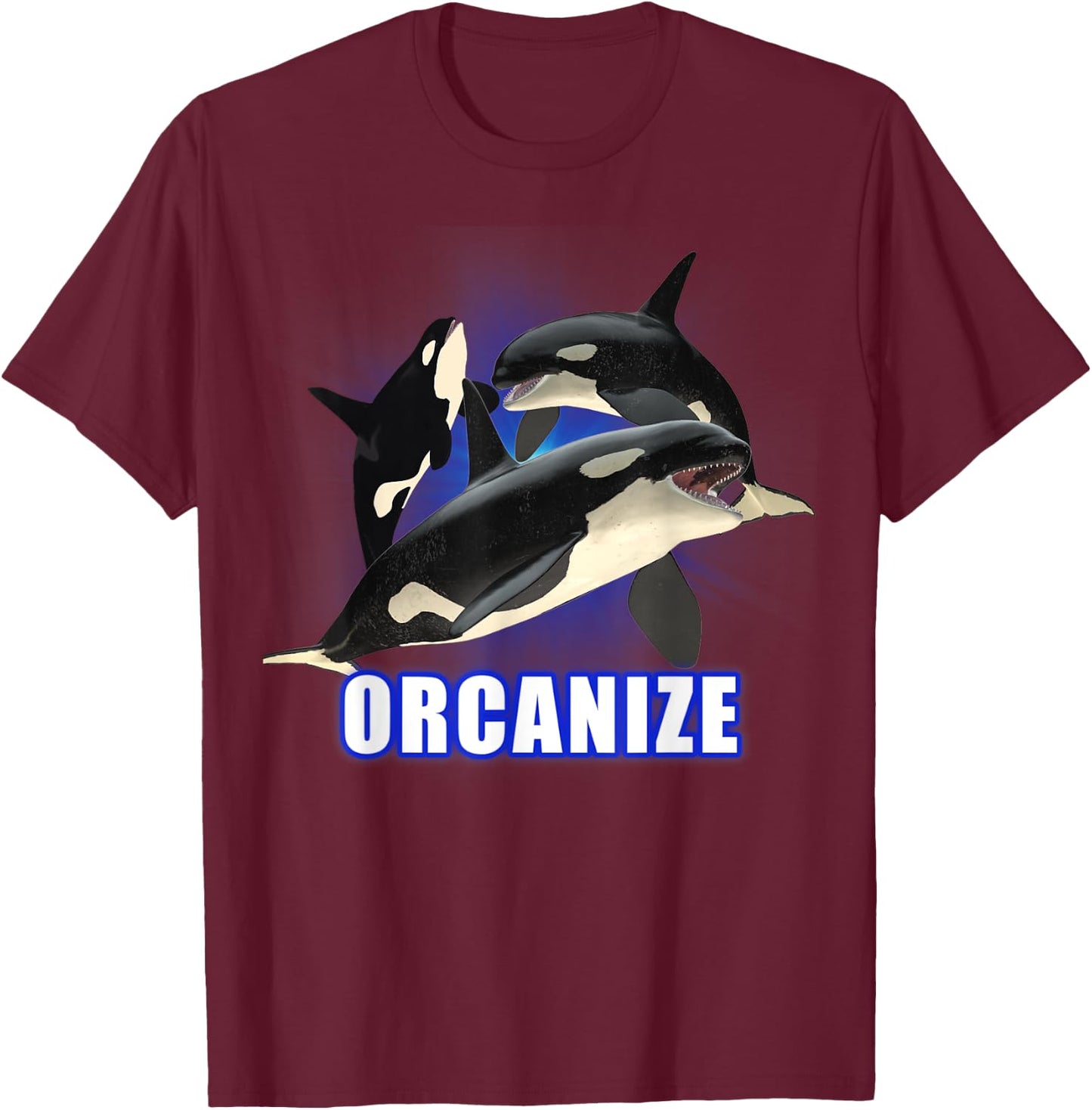 ORCANIZE Orcas Organzie Support T-Shirt - T-Shirt | Maroon