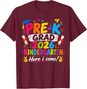 Pre-k Graduation 2026 Preschool Graduate Kids Boys Girls T-Shirt - T-Shirt | Maroon