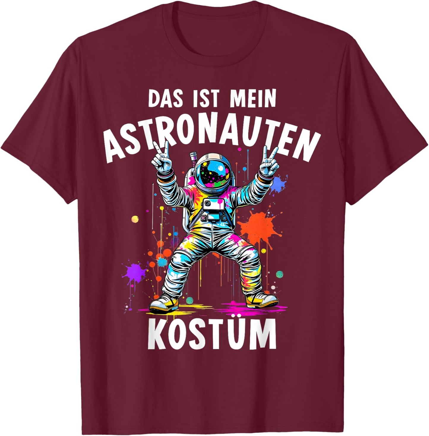 Astronaut Costume for Fancy Dress and Carnival Astronaut , black T-Shirt - T-Shirt | Maroon
