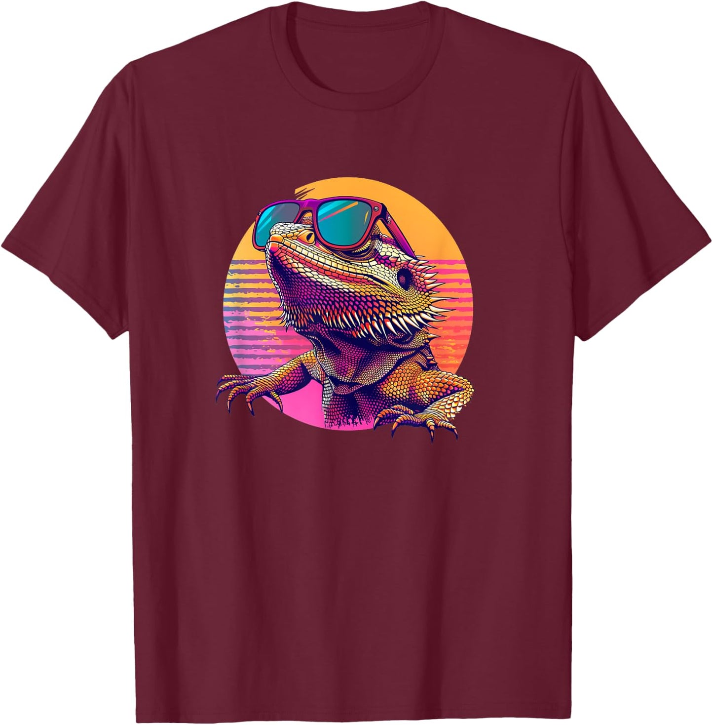 Tiny Dinosaur Retro Vintage Bearded Dragon Lover T-Shirt - T-Shirt | Maroon