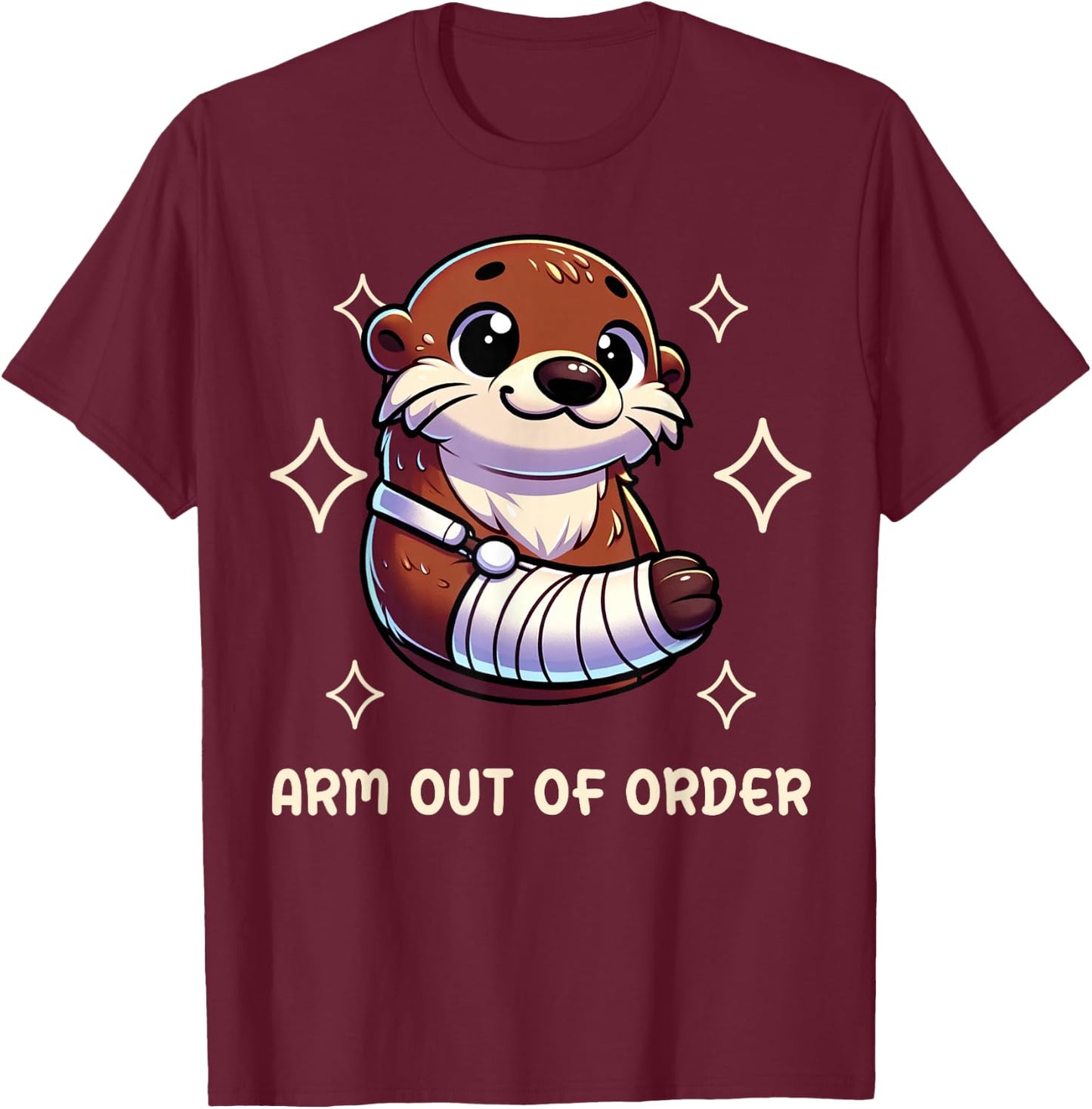 Funny Arm Out Of Order Broken Arm Gifts For Kids T-Shirt - T-Shirt | Maroon
