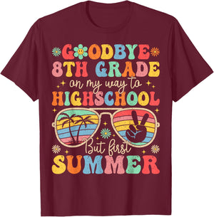 Goodbye 8th Grade Graduation To High School Summer Kids T-Shirt - T-Shirt | Maroon