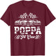Poppa Pit Crew Racing Family Race Car Birthday T-Shirt - T-Shirt | Maroon