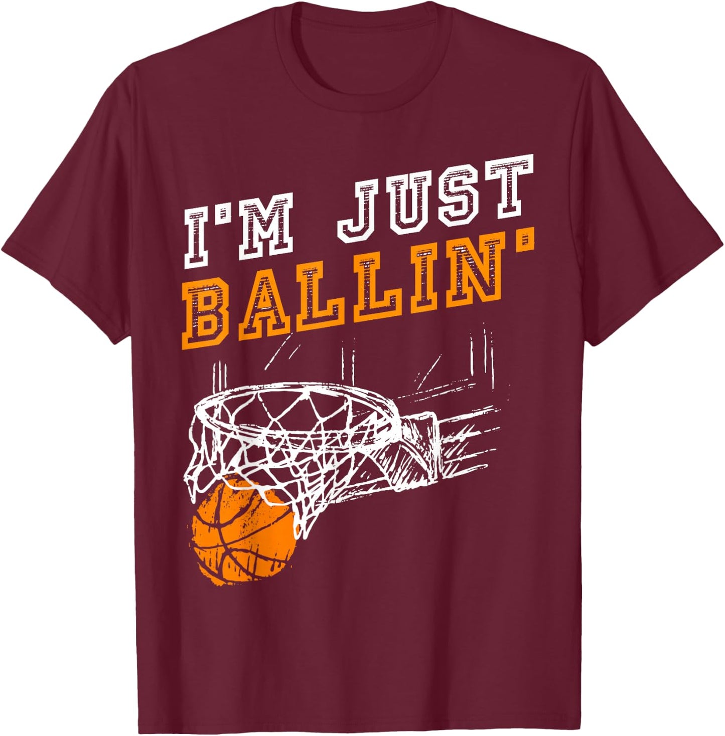 Basketball Geschenkidee Streetball Herren Kinder Jungs Coach T-Shirt - T-Shirt | Maroon
