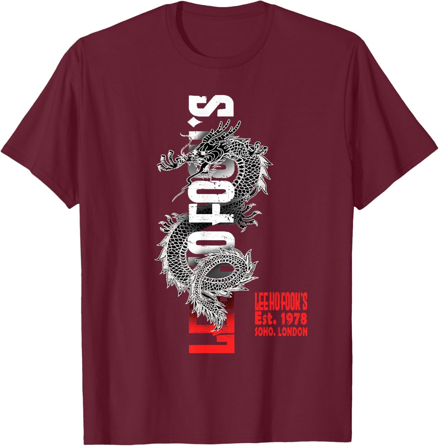 Vintage Lee Ho Fooks Chinese Restaurant China Dragon T-Shirt - T-Shirt | Maroon