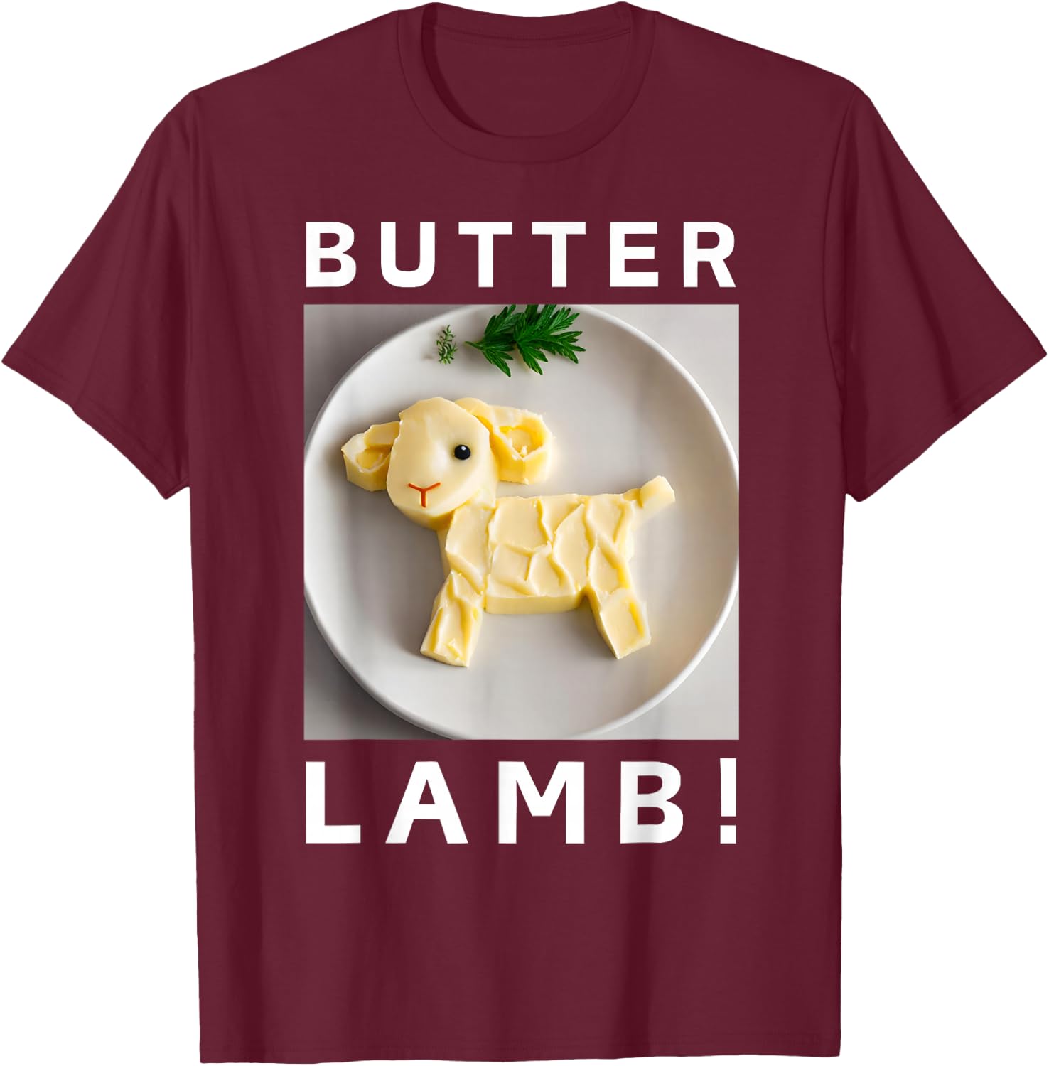 Easter Celebration Buffalo Traditions And Polish Butter Lamb T-Shirt - T-Shirt | Maroon