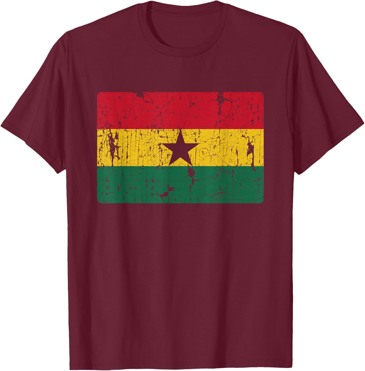 Retro Ghanaian Flag Ghana Souvenir T-Shirt - T-Shirt | Maroon