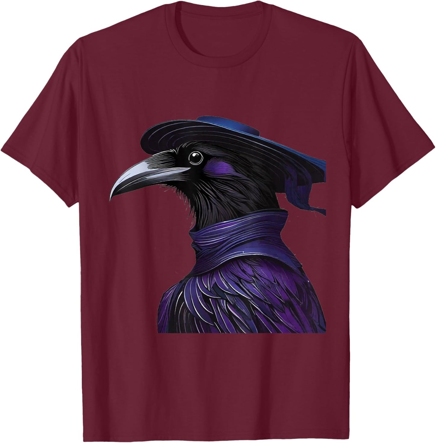 Retro Raven Crow Steampunk Scifi Dystopia Industrial Fantasy T-Shirt - T-Shirt | Maroon