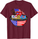 Cats Ramen Anime Kitty American Flag USA 4th of July Fourth T-Shirt - T-Shirt | Maroon
