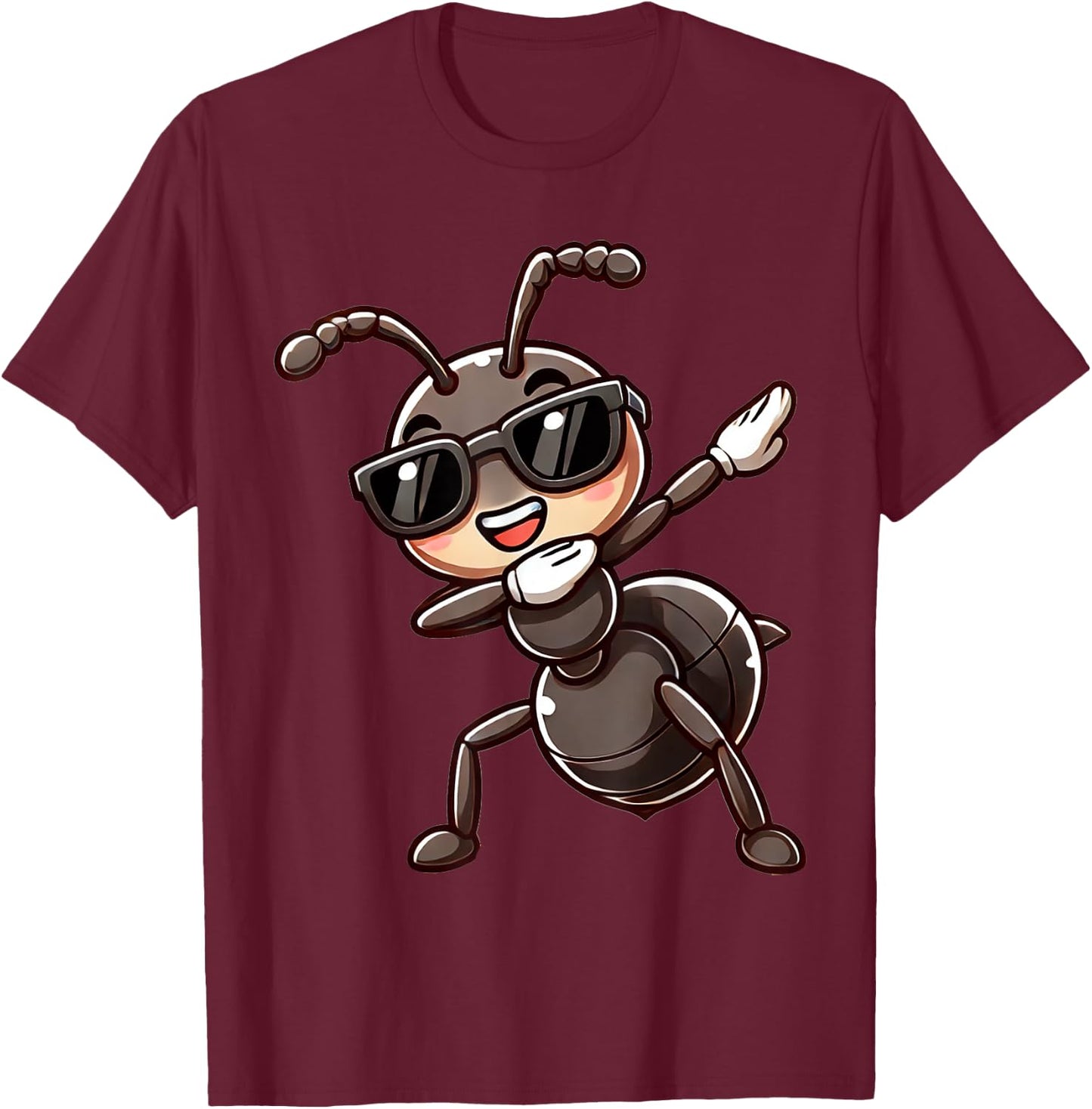 Dabbing Ant Funny Ant Gift with Dabben Ant , black T-Shirt - T-Shirt | Maroon