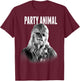 Star Wars Party Animal Chewie Head Shot T-Shirt - T-Shirt | Maroon