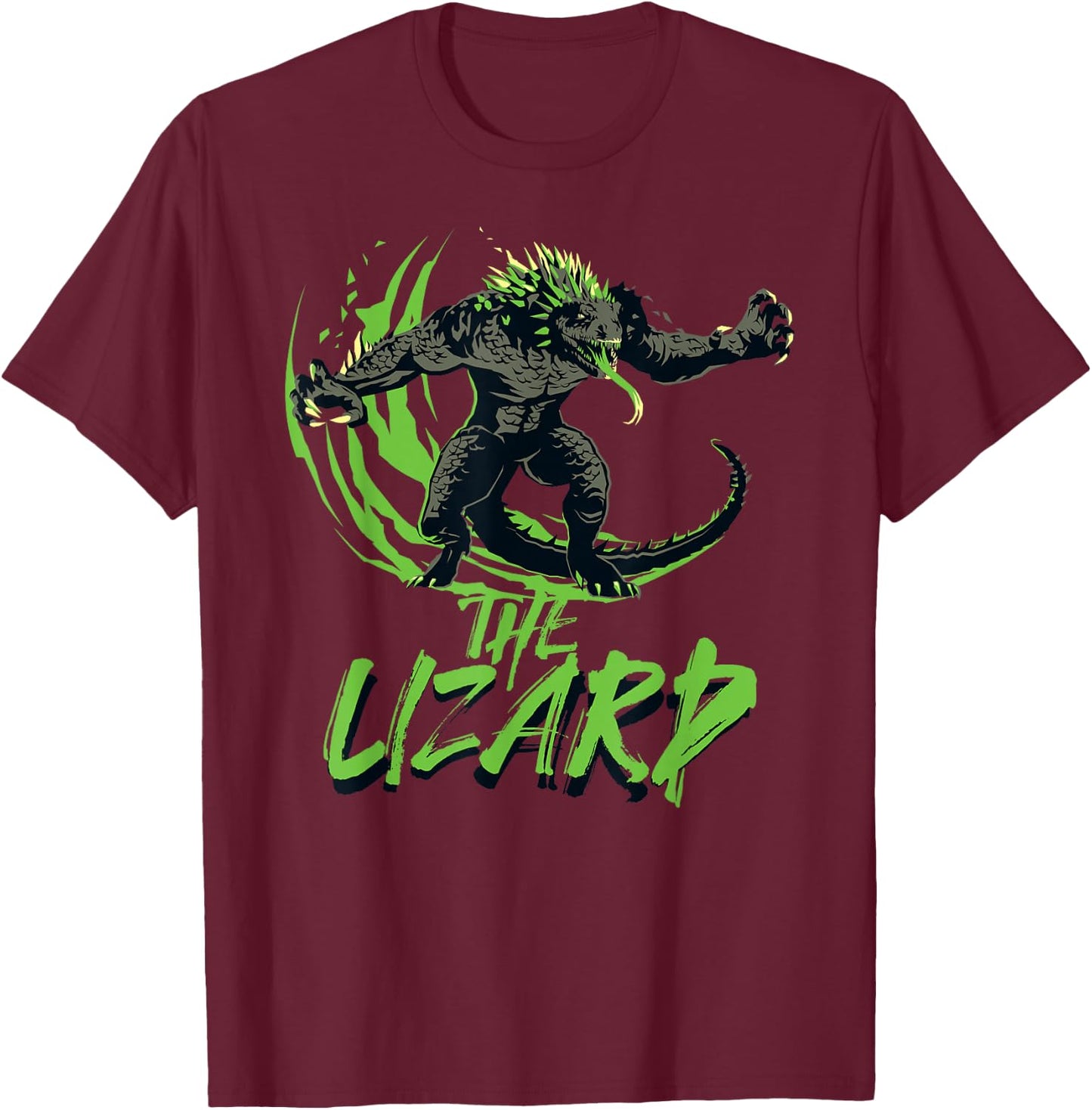 Marvel Spider-Man 2 PlayStation Game The Lizard Slash T-Shirt - T-Shirt | Maroon