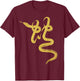 Year of the Snake Gold Chinese Zodiac 2025 T-Shirt - T-Shirt | Maroon
