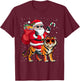 Santa Claus Riding A Tiger Christmas Boy Girl Kids T-Shirt - T-Shirt | Maroon