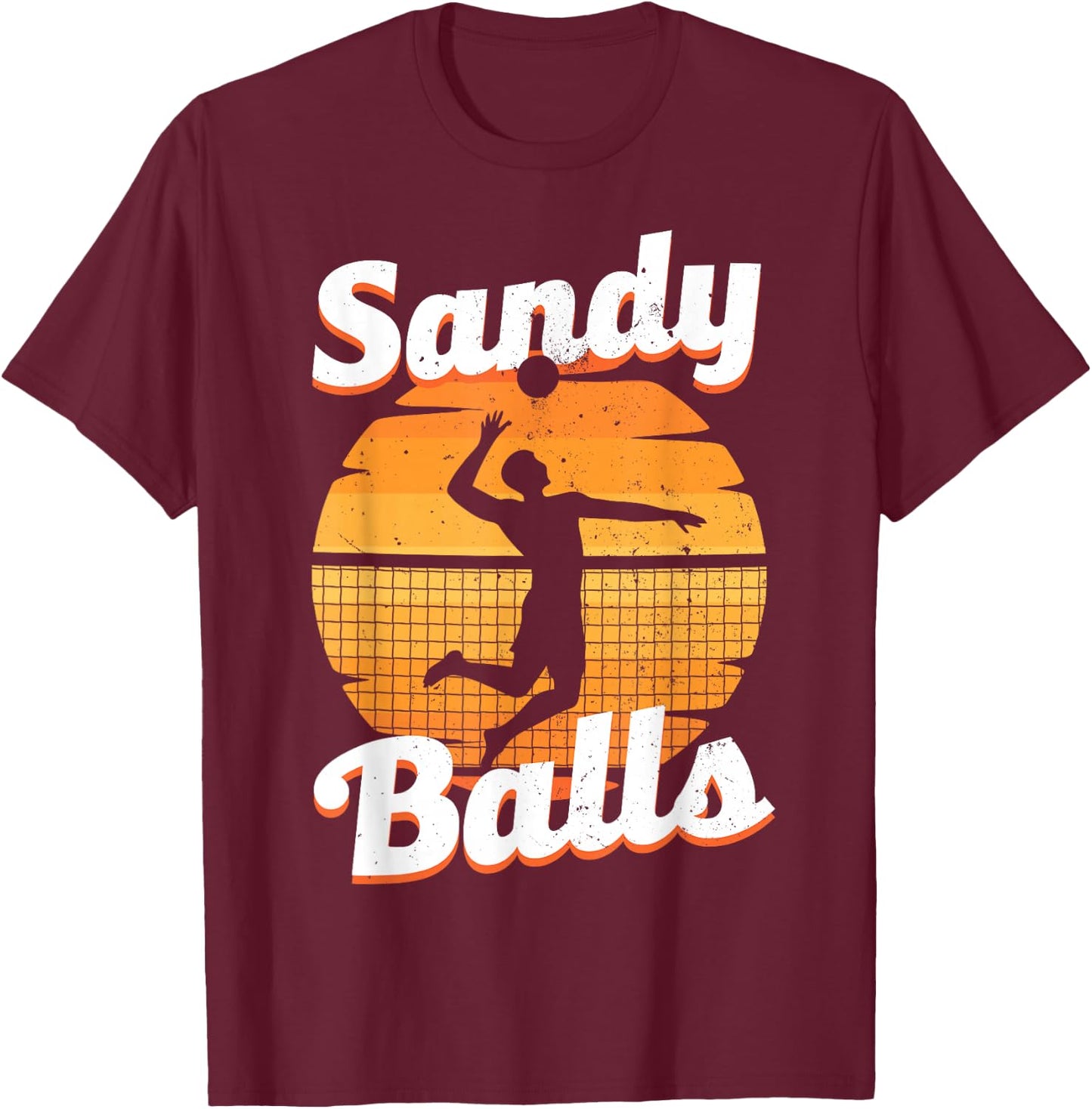 Funny Beach Volleyball Art Women Beach Volley Player T-Shirt - T-Shirt | Maroon