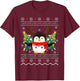 Penguin Lover Xmas Sweater Ugly Santa Penguin Christmas T-Shirt - T-Shirt | Maroon