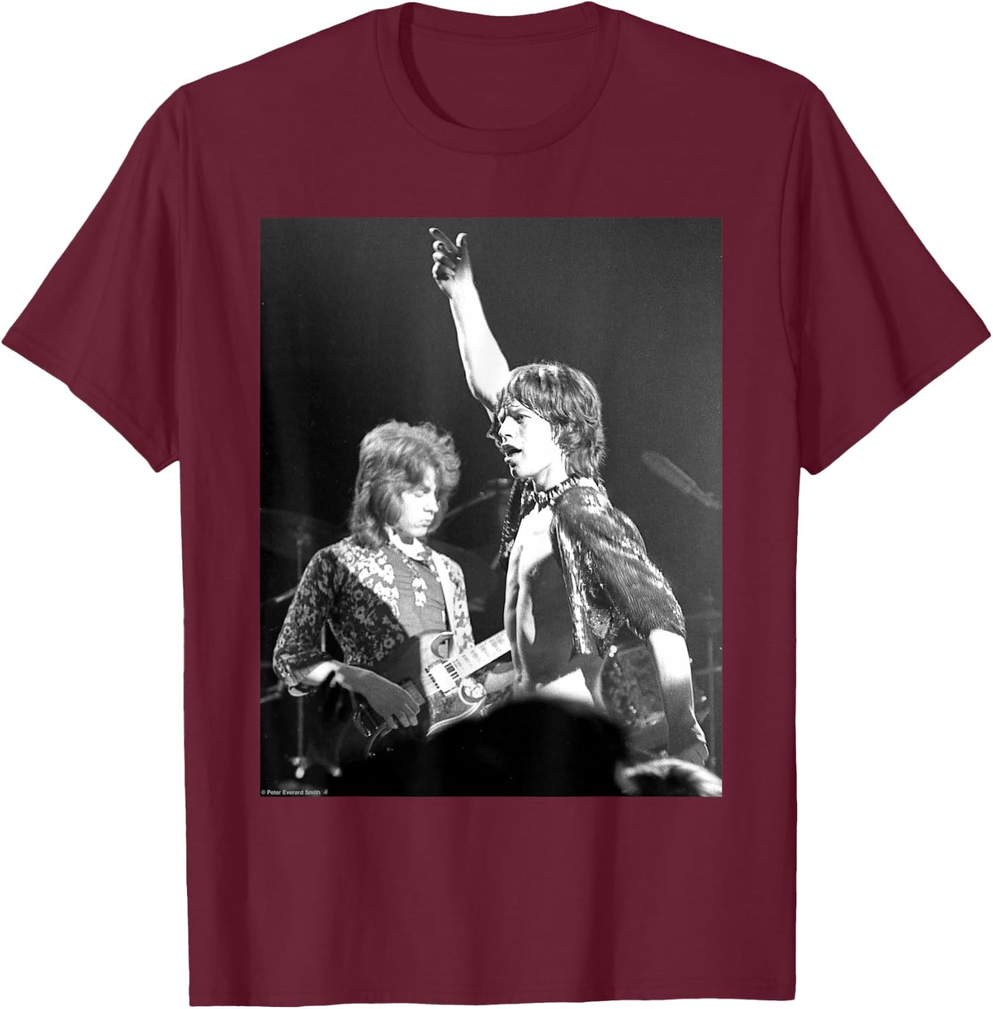 Mick Jagger Mick Taylor The Rolling Stones By Everard Smith T-Shirt - T-Shirt | Maroon