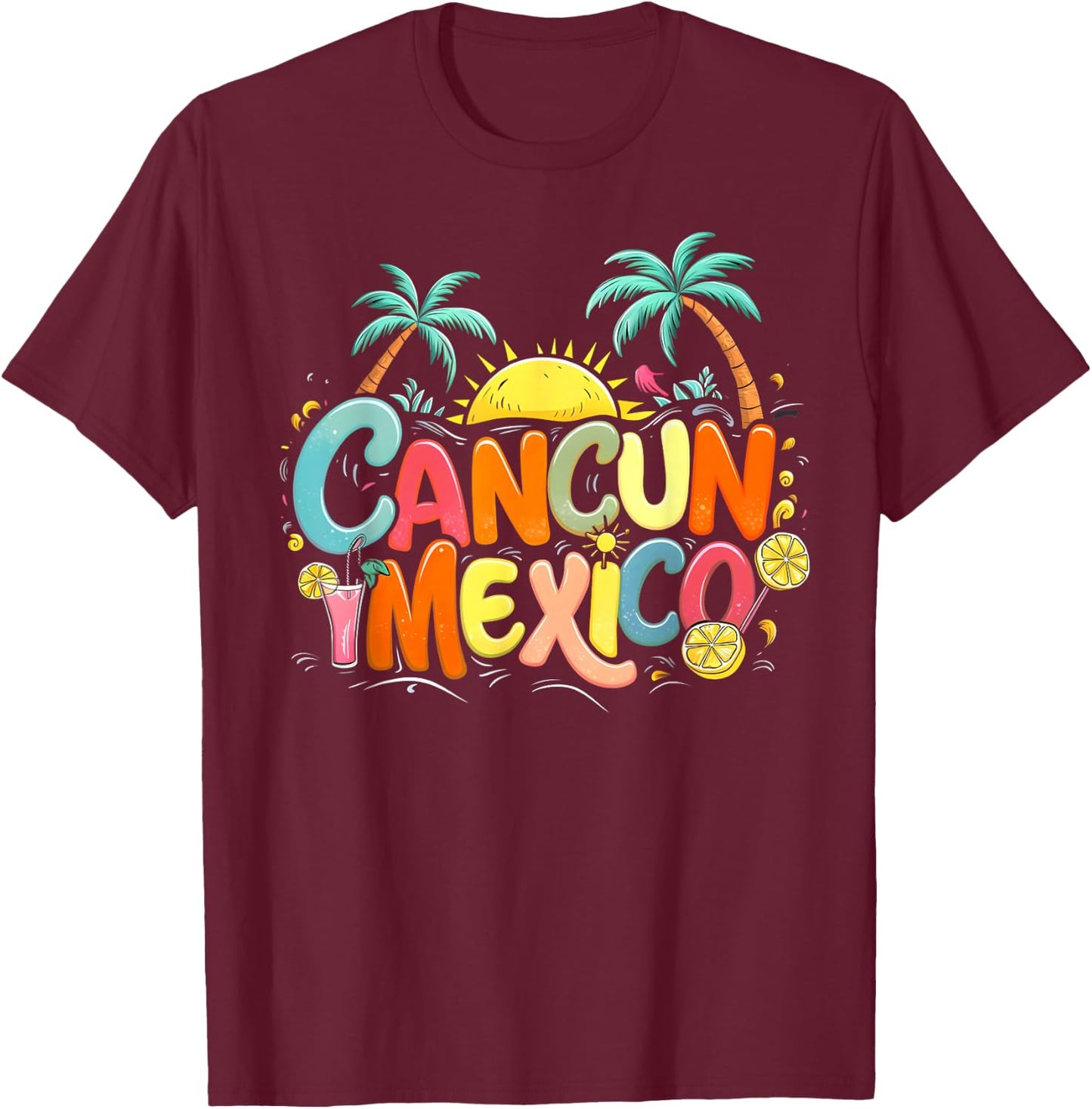 Cancun Mexico T-Shirt - T-Shirt | Maroon