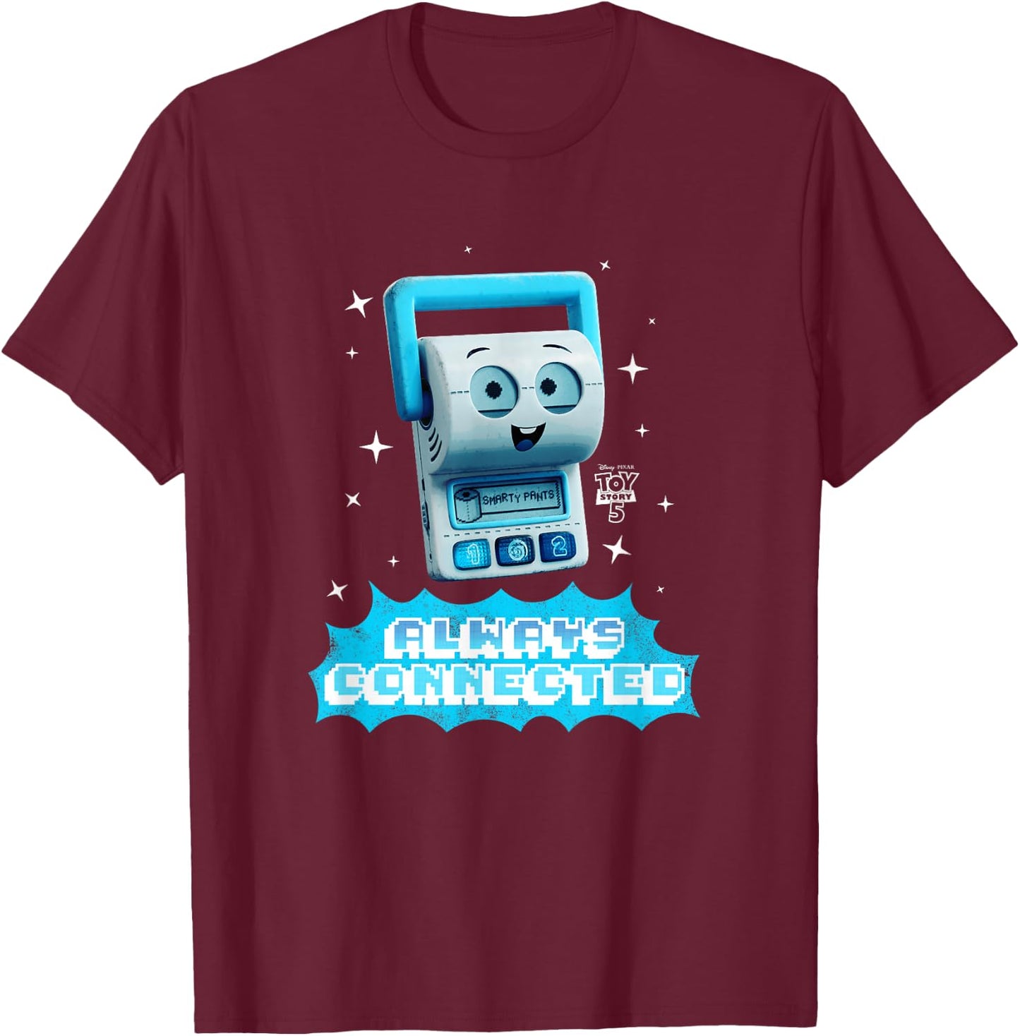 Disney Pixar Toy Story 5 Smarty Pants Always Connected T-Shirt - T-Shirt | Maroon