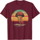 Jellyfish Retro Sunset Marine Mammal Sea Ocean Jellyfish T-Shirt - T-Shirt | Maroon