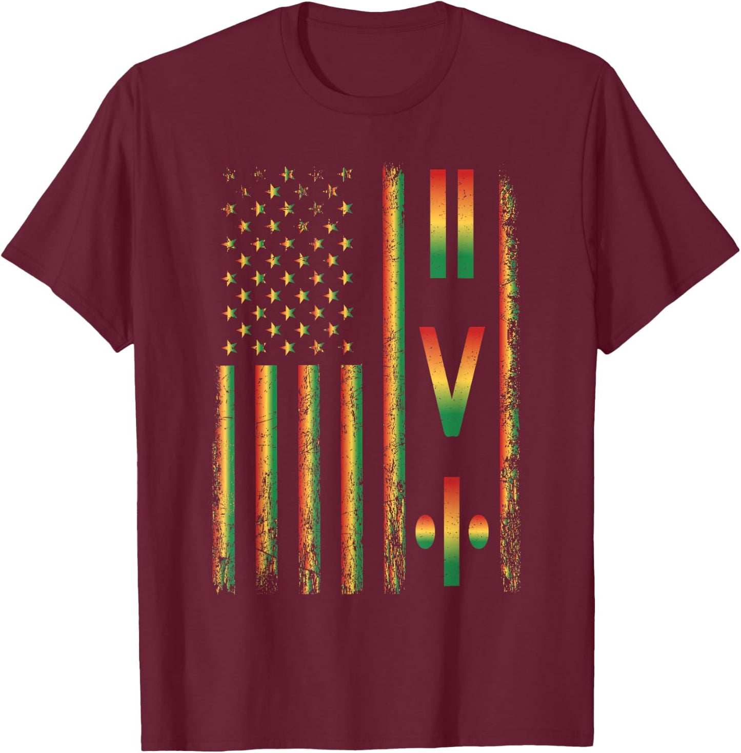 Juneteenth Equality is Greater Than Division Juneteenth Flag T-Shirt - T-Shirt | Maroon