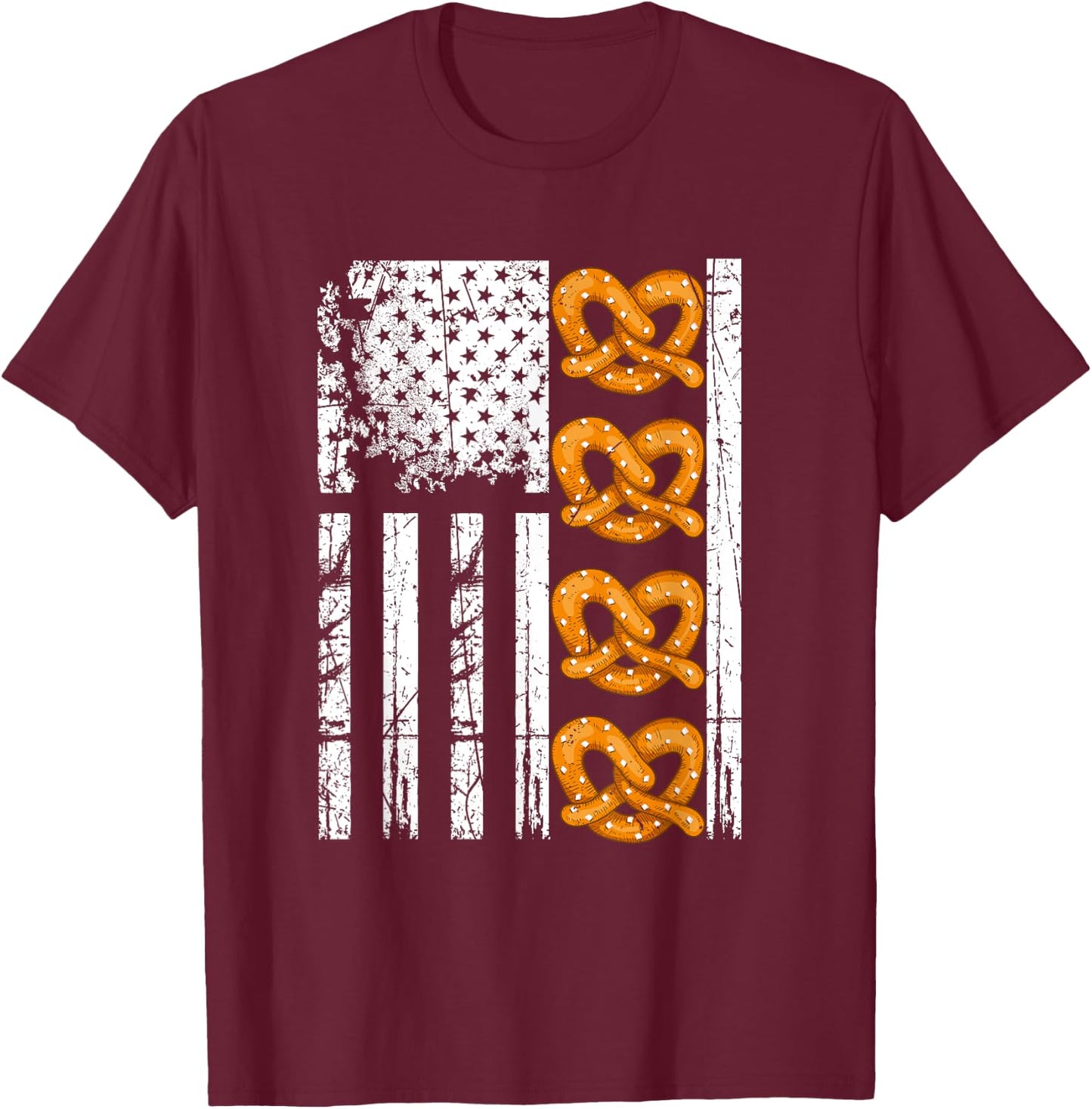 I Love Pretzels for Pretzel Day Funny Office Wear Gifts T-Shirt - T-Shirt | Maroon
