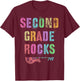 SECOND GRADE ROCKS Teacher Ready To Team 2nd Grader Rockstar T-Shirt - T-Shirt | Maroon