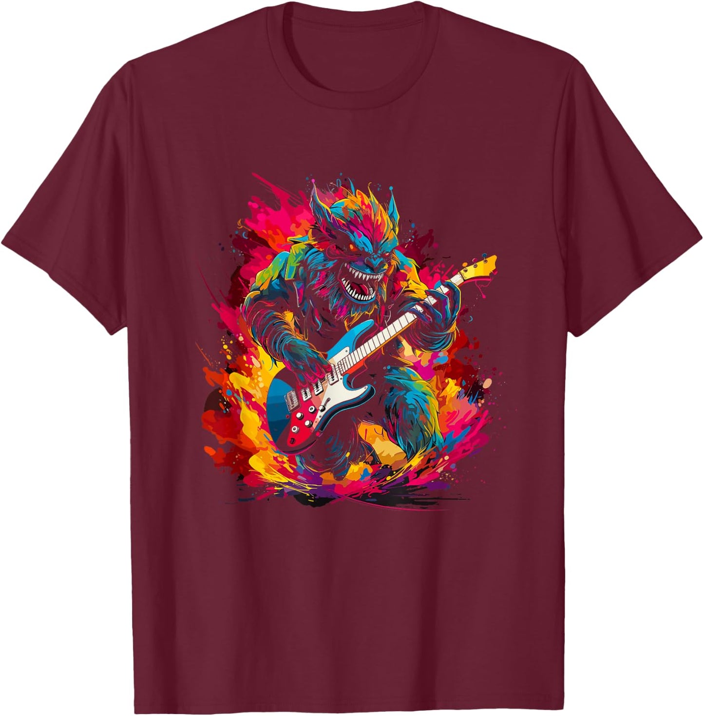 Monster playing guitar T-Shirt - T-Shirt | Maroon