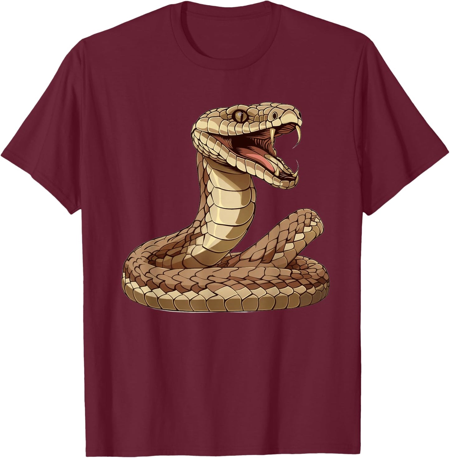 King Cobra With A Comical Face T-Shirt - T-Shirt | Maroon