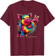 Peace Sign Tie Dye Pig T-Shirt - T-Shirt | Maroon
