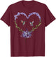 Hummingbird Lavender Flower Heart Botanical Nature Lover T-Shirt - T-Shirt | Maroon