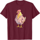 Sleepy Chicken in Funny Pajama Mode Outfit T-Shirt - T-Shirt | Maroon