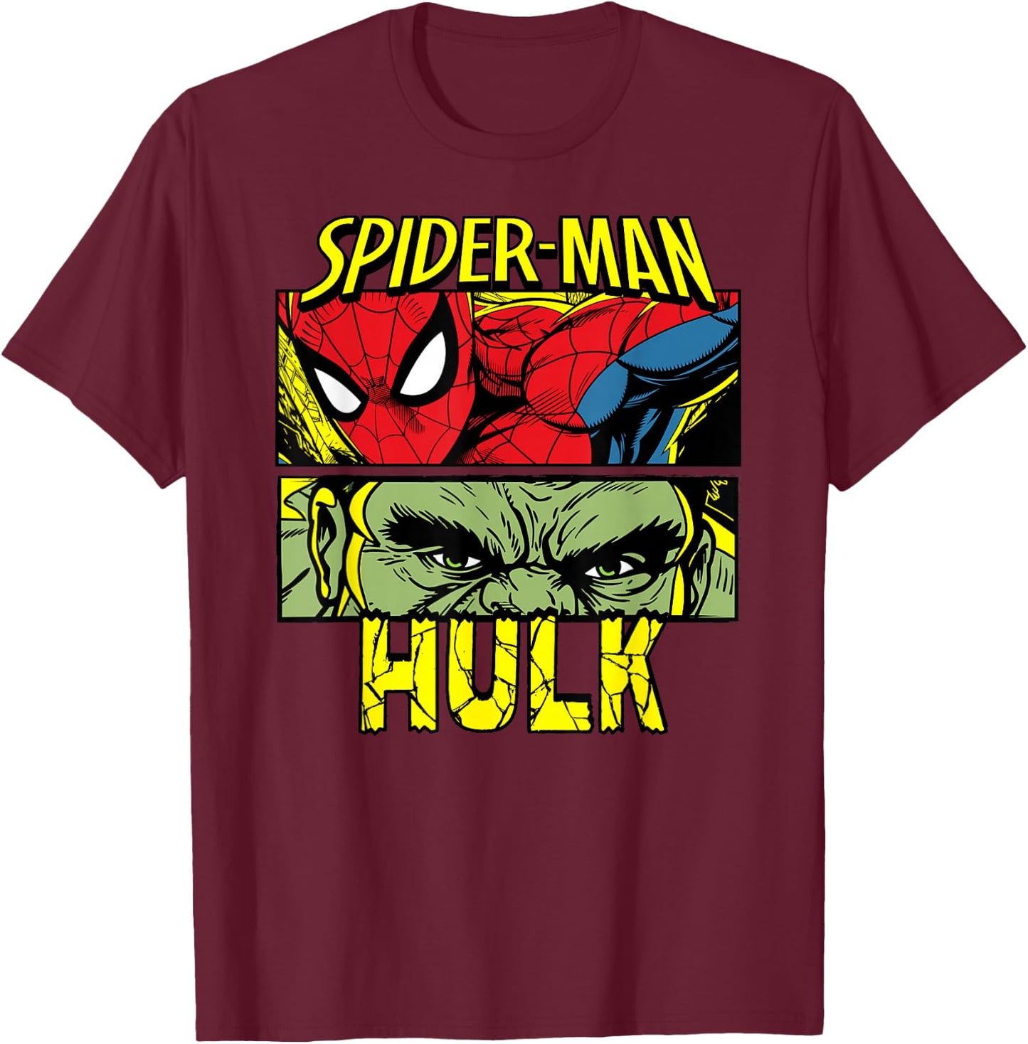 Marvel Studios Spider-Man: BND Movie 2026 Spidey & The Hulk T-Shirt - T-Shirt | Maroon