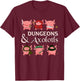 Tabletop Amphibian Adventurer Group Dungeons & Axolotls T-Shirt - T-Shirt | Maroon