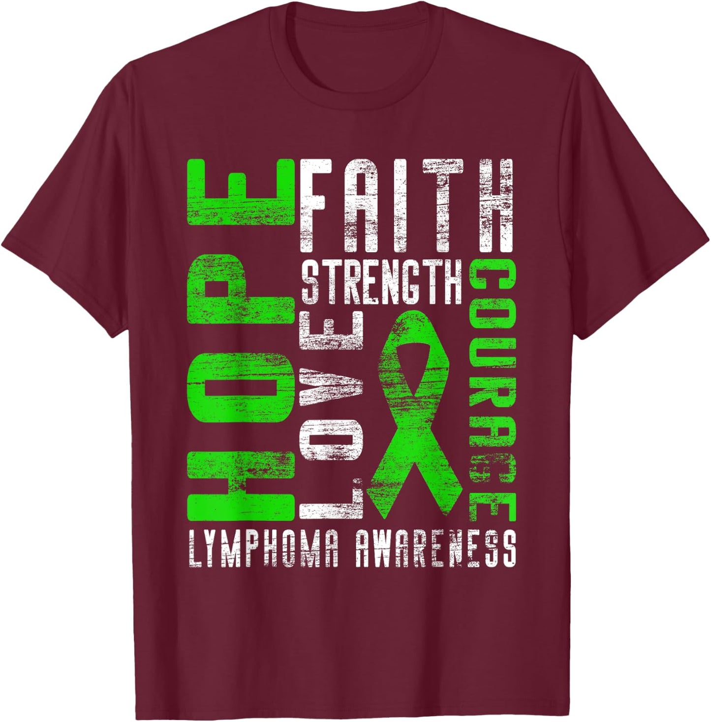 Non-Hodgkin's Lymphoma Awareness T-Shirt - T-Shirt | Maroon