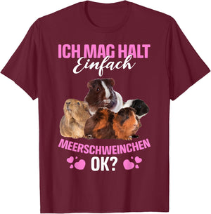 Ich Mag Halt Einfach Meerschweinchen Ok? Guinea Pig T-Shirt - T-Shirt | Maroon
