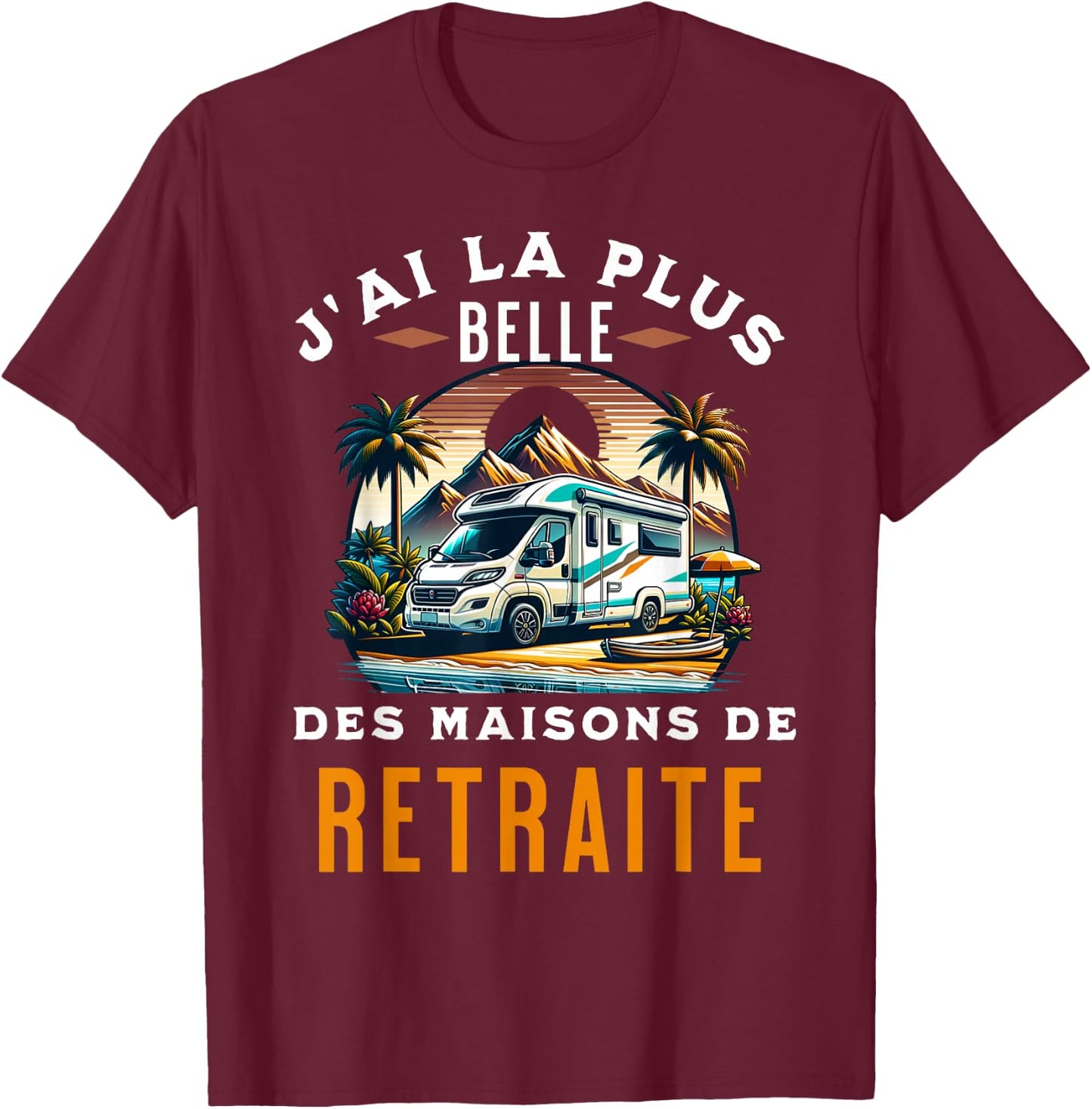 Retired Humor My Motorhome Retirement Gift Funny , Black T-Shirt - T-Shirt | Maroon