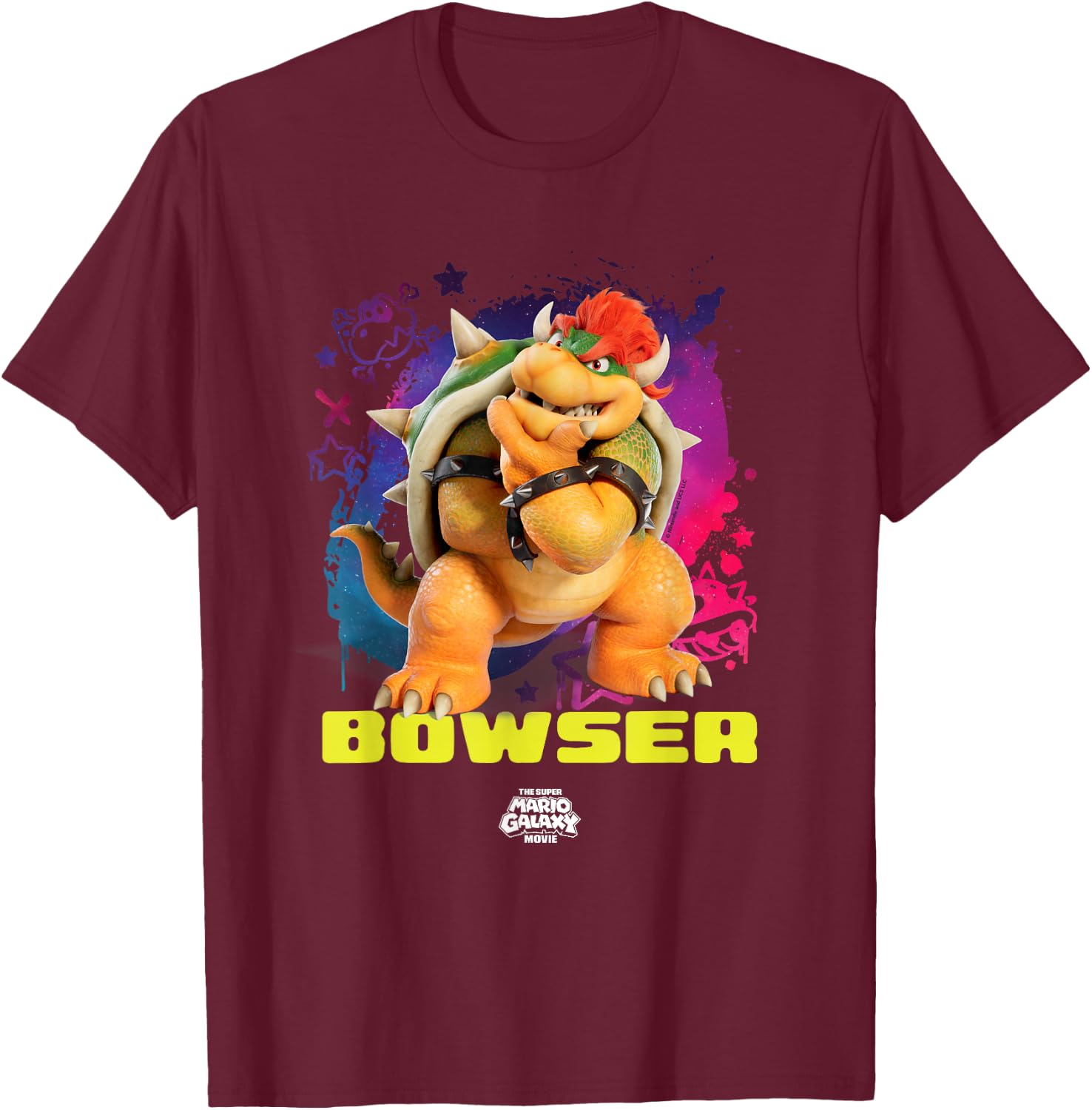 The Super Mario Galaxy Movie Cool Bowser T-Shirt - T-Shirt | Maroon