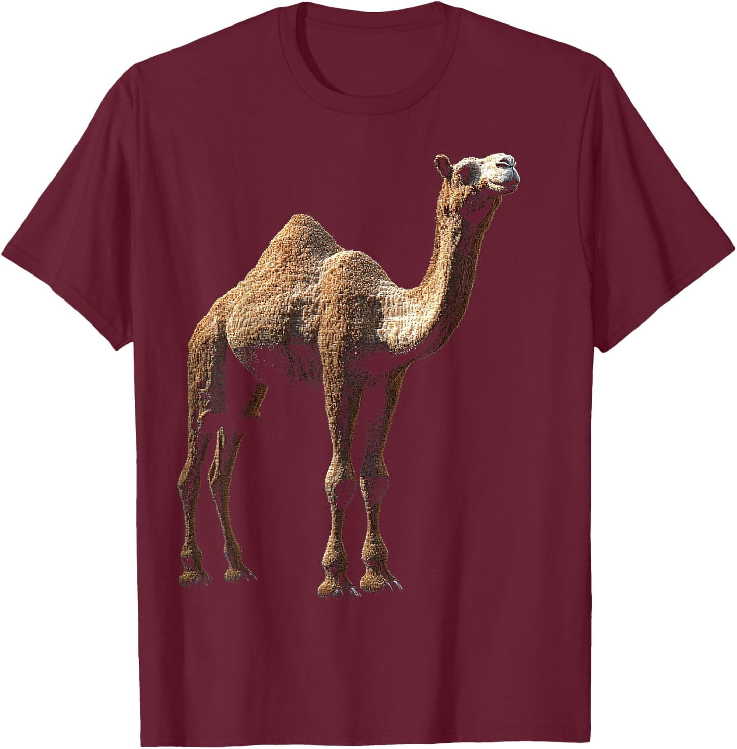 Camel Animal Motif Illustration Camel T-Shirt - T-Shirt | Maroon
