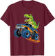 Monster Truck Dinosaur T-Shirt - T-Shirt | Maroon