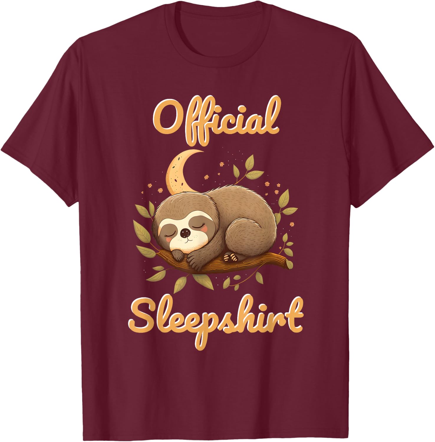 Sloth Official Sleep Shirt T-Shirt - T-Shirt | Maroon