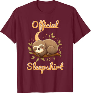 Sloth Official Sleep Shirt T-Shirt - T-Shirt | Maroon