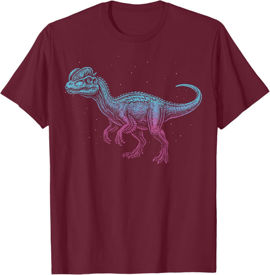 Dilophosaurus Illustration T-Shirt - T-Shirt | Maroon