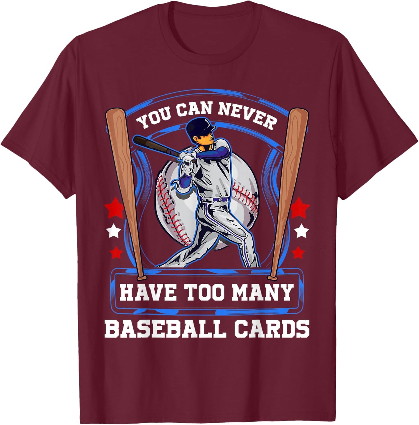 Baseball Cards T-Shirt - T-Shirt | Maroon