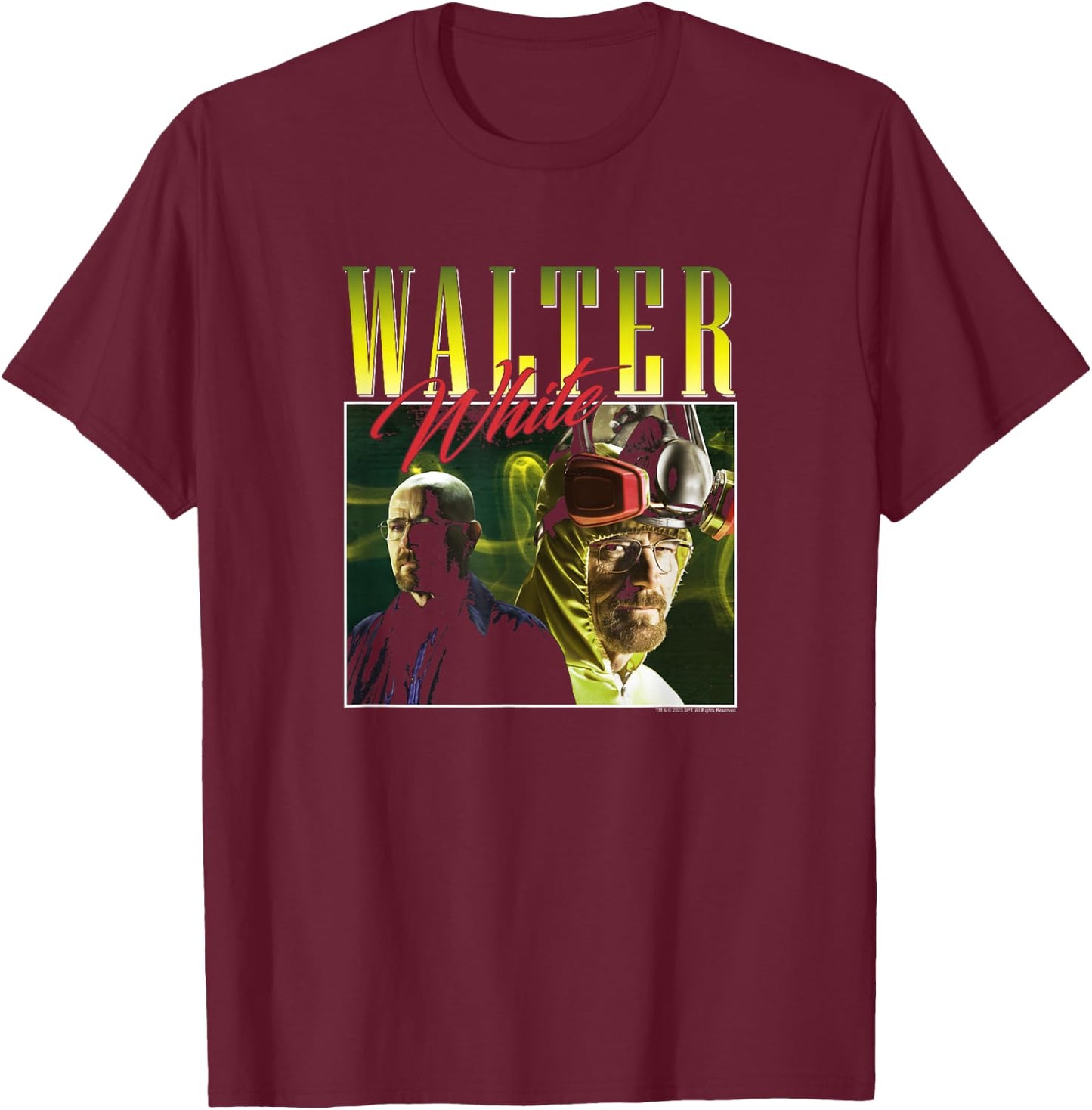 Breaking Bad Walter White 90's Edit T-Shirt - T-Shirt | Maroon