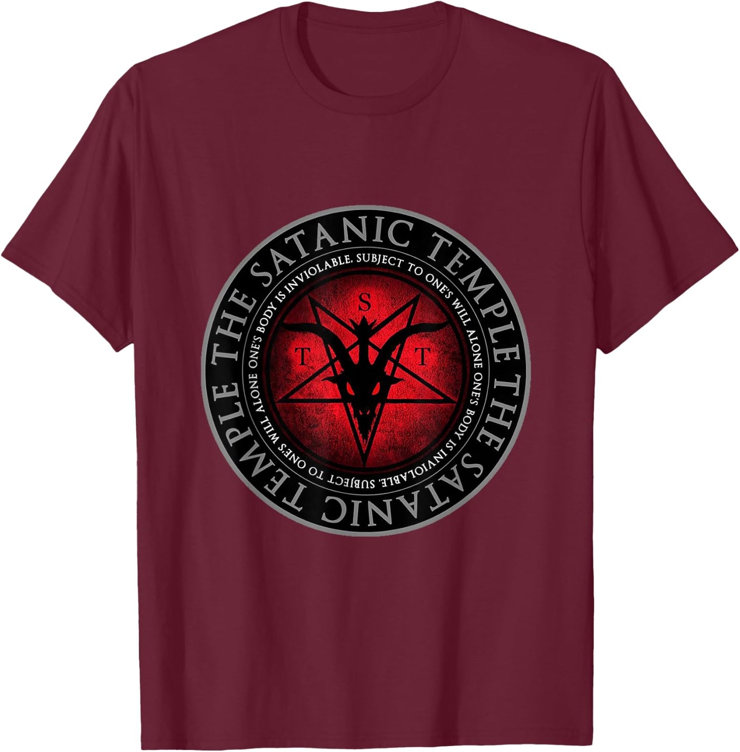 The Satanic Temple , black T-Shirt - T-Shirt | Maroon