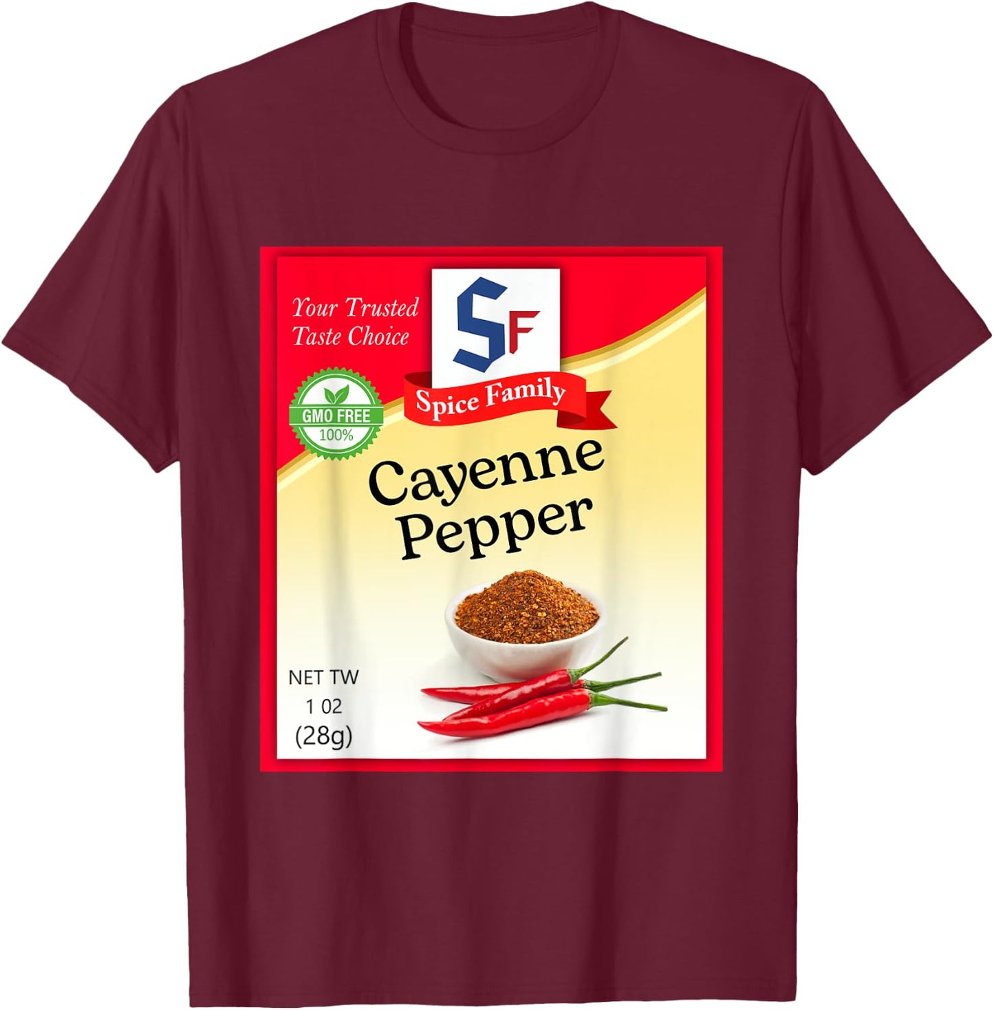 Cayenne Pepper Condiment Holiday Spice Group Costumes T-Shirt - T-Shirt | Maroon
